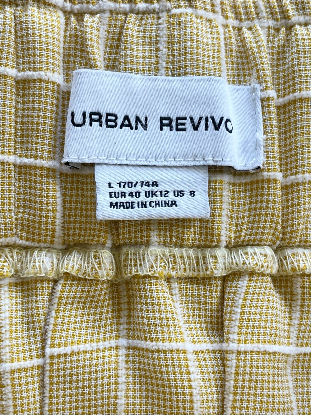Cottagecore Skirt Windowpane Yellow Plaid Midi A-Line Prairie Skirt Urban Revive - Picture 4 of 10